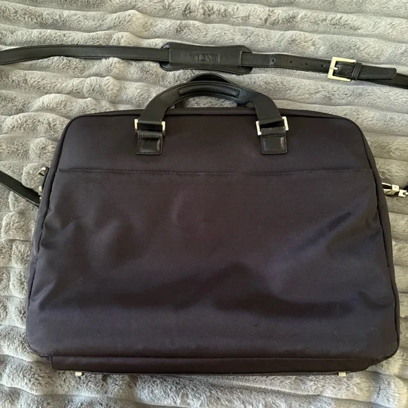 TUMI nylon leather trim convertible top handle shoulder laptop briefcase bag - Picture 5 of 10
